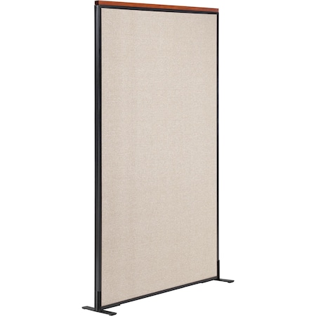 Interion By Global Industrial Interion Deluxe Freestanding Office Partition Panel, 36-1/4inW x 97-1/2inH, Tan 695792FTN